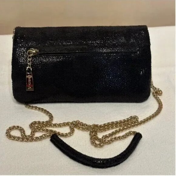 Sorial New York Black Evening Bag with Gold Chain Magnetic Closure - Picture 2 of 10